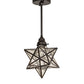 Meyda Lighting Moravian Star 11" Craftsman Brown Pendant Light With Clear Seeded Shade Glass