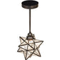 Meyda Lighting Moravian Star 11" Craftsman Brown Pendant Light With Clear Seeded Shade Glass