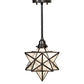 Meyda Lighting Moravian Star 11" Craftsman Brown Pendant Light With Clear Seeded Shade Glass