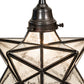 Meyda Lighting Moravian Star 11" Craftsman Brown Pendant Light With Clear Seeded Shade Glass