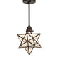 Meyda Lighting Moravian Star 11" Craftsman Brown Pendant Light With Clear Seeded Shade Glass
