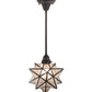 Meyda Lighting Moravian Star 11" Light Craftsman Brown Pendant Light With Clear Seeded Shade Glass