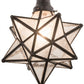 Meyda Lighting Moravian Star 11" Light Craftsman Brown Pendant Light With Clear Seeded Shade Glass