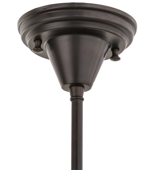 Meyda Lighting Moravian Star 11" Light Craftsman Brown Pendant Light With Clear Seeded Shade Glass
