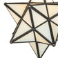Meyda Lighting Moravian Star 12" 4-Light Craftsman Brown On Brass Pendant Light With Beige Iridescent Shade Glass