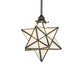 Meyda Lighting Moravian Star 12" 4-Light Craftsman Brown On Brass Pendant Light With Beige Iridescent Shade Glass