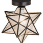 Meyda Lighting Moravian Star 12" Craftsman Brown Clear Seedy Flush Mount Light With Clear Seeded Shade Glass