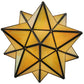Meyda Lighting Moravian Star 12" Craftsman Brown Flush Mount Light With Beige Iridescent Shade Glass