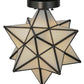 Meyda Lighting Moravian Star 12" Craftsman Brown Flush Mount Light With White Art Shade Glass