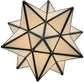 Meyda Lighting Moravian Star 12" Craftsman Brown Flush Mount Light With White Art Shade Glass