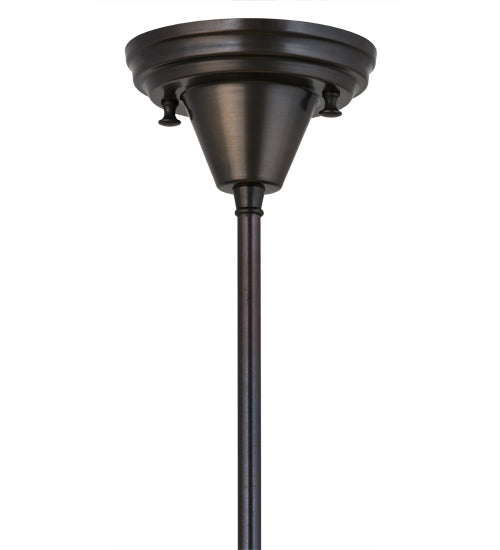 Meyda Lighting Moravian Star 12" Craftsman Brown Pendant Light With Beige Iridescent Shade Glass