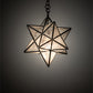 Meyda Lighting Moravian Star 12" Craftsman Brown Pendant Light With Clear Seeded Shade Glass