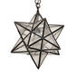 Meyda Lighting Moravian Star 12" Craftsman Brown Pendant Light With Clear Seeded Shade Glass