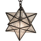 Meyda Lighting Moravian Star 12" Craftsman Brown Pendant Light With Clear Seeded Shade Glass