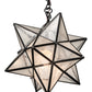 Meyda Lighting Moravian Star 12" Craftsman Brown Pendant Light With Clear Seeded Shade Glass