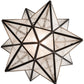 Meyda Lighting Moravian Star 12" Craftsman Brown Pendant Light With Clear Seeded Shade Glass