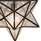 Meyda Lighting Moravian Star 12" Craftsman Brown Pendant Light With Clear Seeded Shade Glass