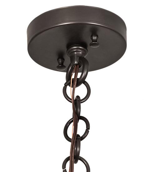 Meyda Lighting Moravian Star 12" Craftsman Brown Pendant Light With Clear Seeded Shade Glass