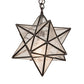 Meyda Lighting Moravian Star 12" Craftsman Brown Pendant Light With Clear Seeded Shade Glass