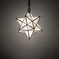 Meyda Lighting Moravian Star 12" Craftsman Brown Pendant Light With White Art Shade Glass