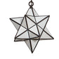Meyda Lighting Moravian Star 12" Craftsman Brown Pendant Light With White Art Shade Glass