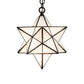 Meyda Lighting Moravian Star 12" Craftsman Brown Pendant Light With White Art Shade Glass