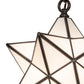 Meyda Lighting Moravian Star 12" Craftsman Brown Pendant Light With White Art Shade Glass