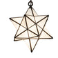 Meyda Lighting Moravian Star 12" Craftsman Brown Pendant Light With White Art Shade Glass