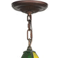 Meyda Lighting Moravian Star 12" Mahogany Bronze Pendant Light With Multi-Colored Shade Glass