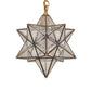 Meyda Lighting Moravian Star 12" Sahara Gold Pendant Light With Clear Seeded Shade Glass