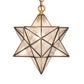 Meyda Lighting Moravian Star 12" Sahara Gold Pendant Light With Clear Seeded Shade Glass