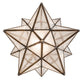 Meyda Lighting Moravian Star 12" Sahara Gold Pendant Light With Clear Seeded Shade Glass