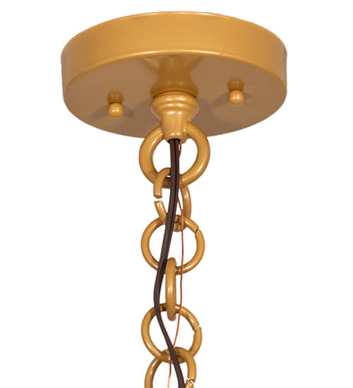 Meyda Lighting Moravian Star 12" Sahara Gold Pendant Light With Clear Seeded Shade Glass