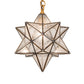Meyda Lighting Moravian Star 12" Sahara Gold Pendant Light With Clear Seeded Shade Glass