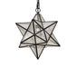 Meyda Lighting Moravian Star 12" Textured Black Pendant Light With Clear Seeded Shade Glass