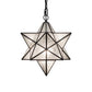 Meyda Lighting Moravian Star 12" Textured Black Pendant Light With Clear Seeded Shade Glass