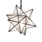 Meyda Lighting Moravian Star 12" Textured Black Pendant Light With Clear Seeded Shade Glass