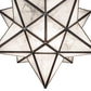 Meyda Lighting Moravian Star 12" Textured Black Pendant Light With Clear Seeded Shade Glass