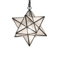 Meyda Lighting Moravian Star 12" Textured Black Pendant Light With Clear Seeded Shade Glass