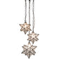 Meyda Lighting Moravian Star 17" 3-Light Timeless Bronze Cascading Pendant Light With Clear Seeded Art Shade Glass