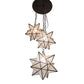 Meyda Lighting Moravian Star 17" 3-Light Timeless Bronze Cascading Pendant Light With Clear Seeded Art Shade Glass