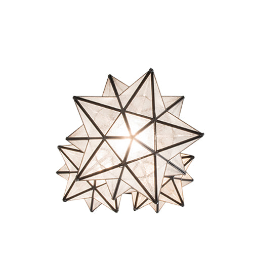 Meyda Lighting Moravian Star 17" 3-Light Timeless Bronze Cascading Pendant Light With Clear Seeded Art Shade Glass