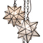Meyda Lighting Moravian Star 17" 3-Light Timeless Bronze Cascading Pendant Light With Clear Seeded Art Shade Glass