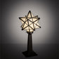 Meyda Lighting Moravian Star 17" Mahogany Bronze Accent Table Lamp With White Shade Glass