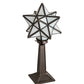 Meyda Lighting Moravian Star 17" Mahogany Bronze Accent Table Lamp With White Shade Glass
