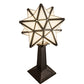 Meyda Lighting Moravian Star 17" Mahogany Bronze Accent Table Lamp With White Shade Glass