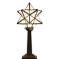 Meyda Lighting Moravian Star 17" Mahogany Bronze Accent Table Lamp With White Shade Glass