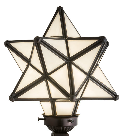 Meyda Lighting Moravian Star 17" Mahogany Bronze Accent Table Lamp With White Shade Glass