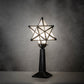 Meyda Lighting Moravian Star 17" Timeless Bronze Accent Table Lamp With White Shade Glass