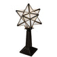 Meyda Lighting Moravian Star 17" Timeless Bronze Accent Table Lamp With White Shade Glass